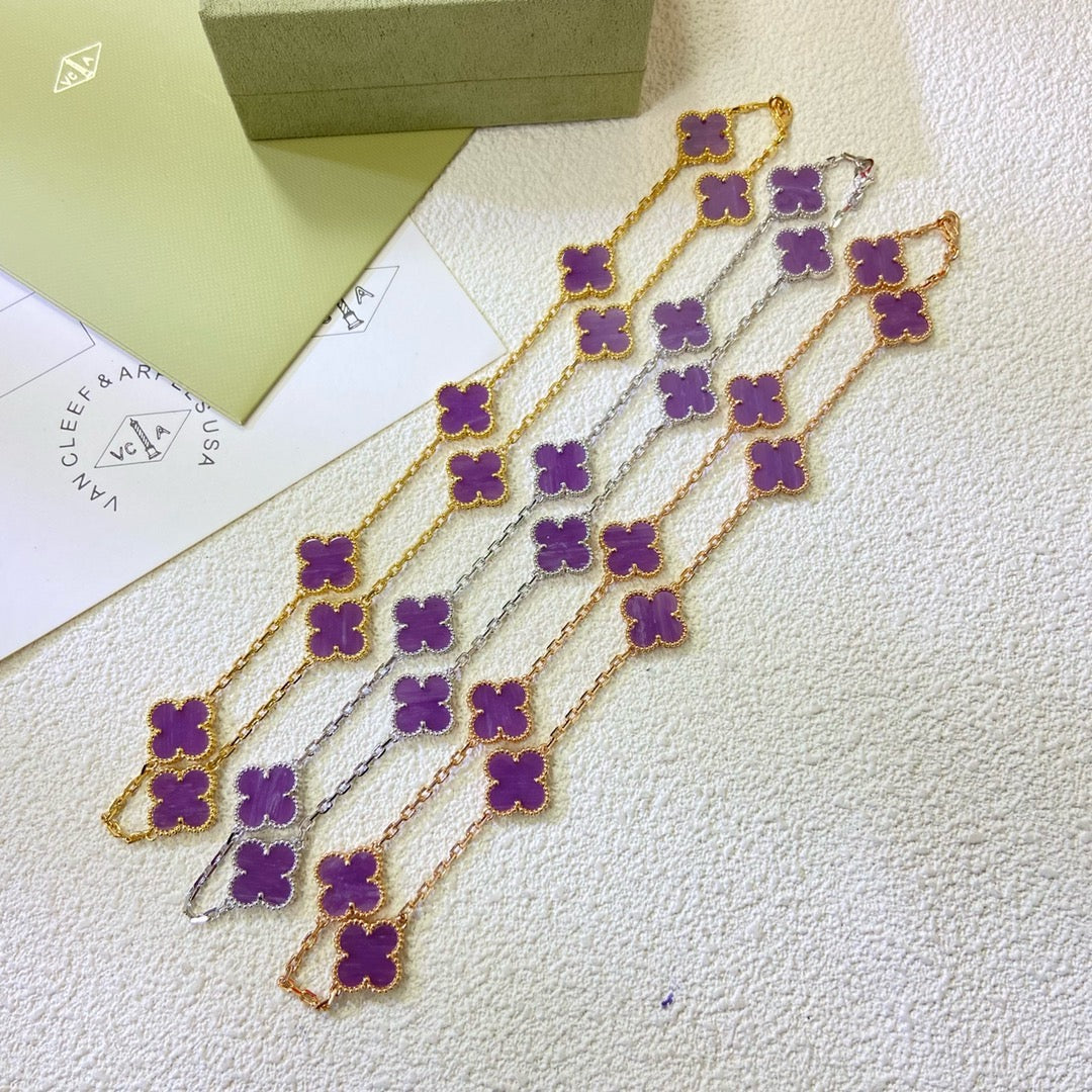 [Panda Jewelry Jewelry]CLOVER 10 MOTIFS  PURPLE VIOLET  NECKLACE