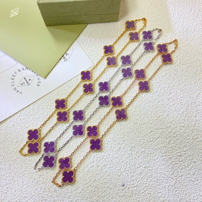 [Panda Jewelry Jewelry]CLOVER 10 MOTIFS  PURPLE VIOLET  NECKLACE