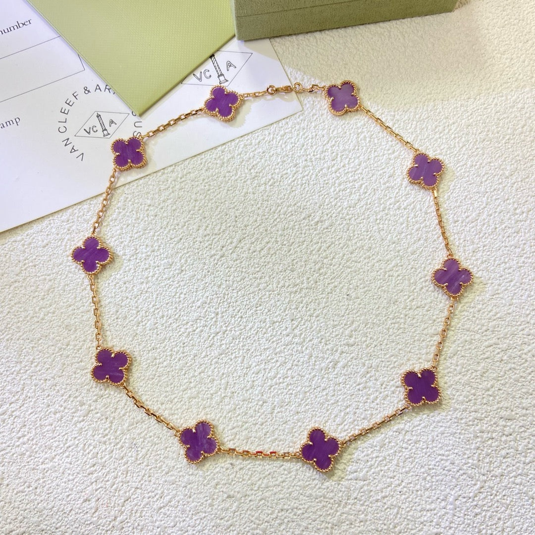 [Panda Jewelry Jewelry]CLOVER 10 MOTIFS  PURPLE VIOLET  NECKLACE