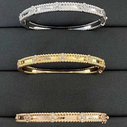 [Panda Jewelry]CLOVER BRACELET 4MM DIAMONDS