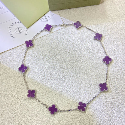 [Panda Jewelry Jewelry]CLOVER 10 MOTIFS  PURPLE VIOLET  NECKLACE