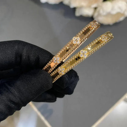 [Panda Jewelry]CLOVER BRACELET 4MM DIAMONDS