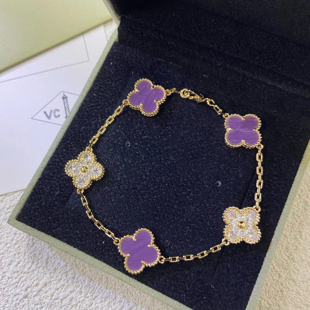 [Panda Jewelry] CLOVER 5 MOTIF VIOLET BRACELET COLLECTION
