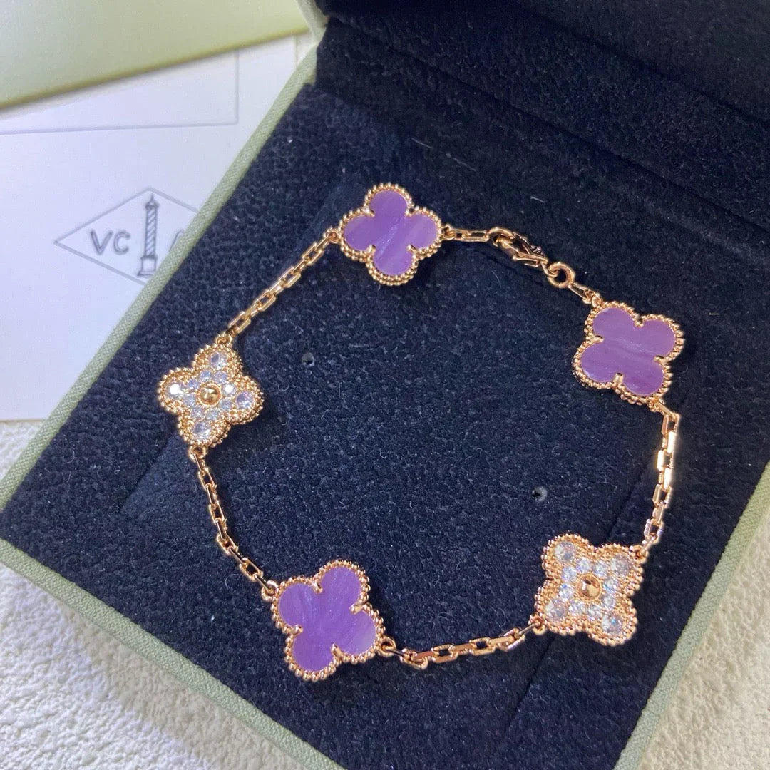 [Panda Jewelry] CLOVER 5 MOTIF VIOLET BRACELET COLLECTION