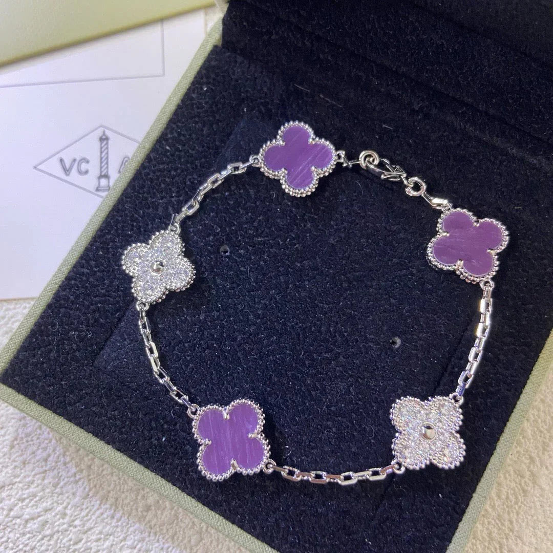[Panda Jewelry] CLOVER 5 MOTIF VIOLET BRACELET COLLECTION