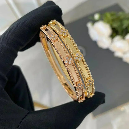 [Panda Jewelry]CLOVER BRACELET 4MM DIAMONDS