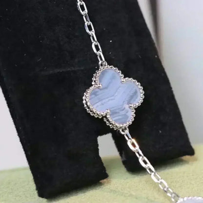 [Panda Jewelry] CLOVER 5 MOTIF PURPLE CHALCEDONY BRACELET COLLECTION
