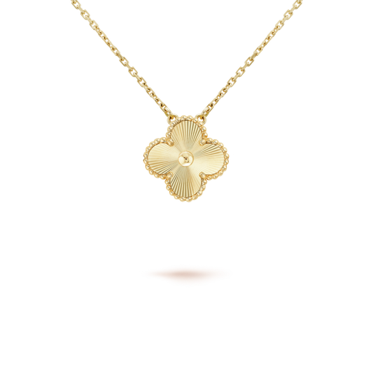 [Panda Jewelry]CLOVER 15MM LASER NECKLACE AND BOX