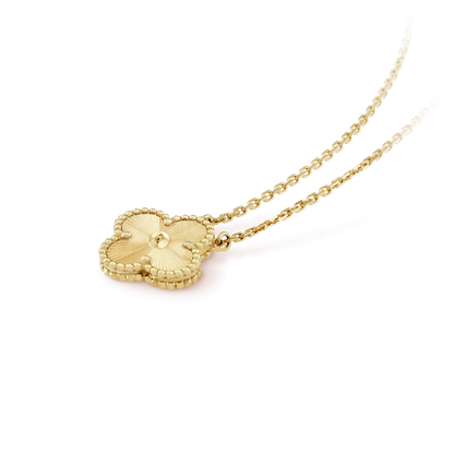 [Panda Jewelry]CLOVER 15MM LASER NECKLACE