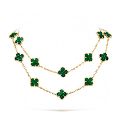 [Panda Jewelry]CLOVER 20 MOTIFS MALACHITE GOLD
