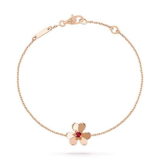 [Panda Jewelry]FRIVOLE GOLD FLOWER PINK MALACHITE BRACELET
