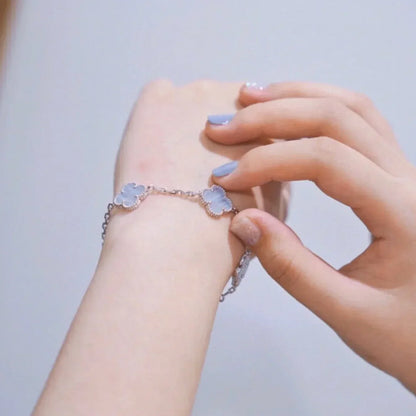 [Panda Jewelry] CLOVER 5 MOTIF PURPLE CHALCEDONY BRACELET COLLECTION