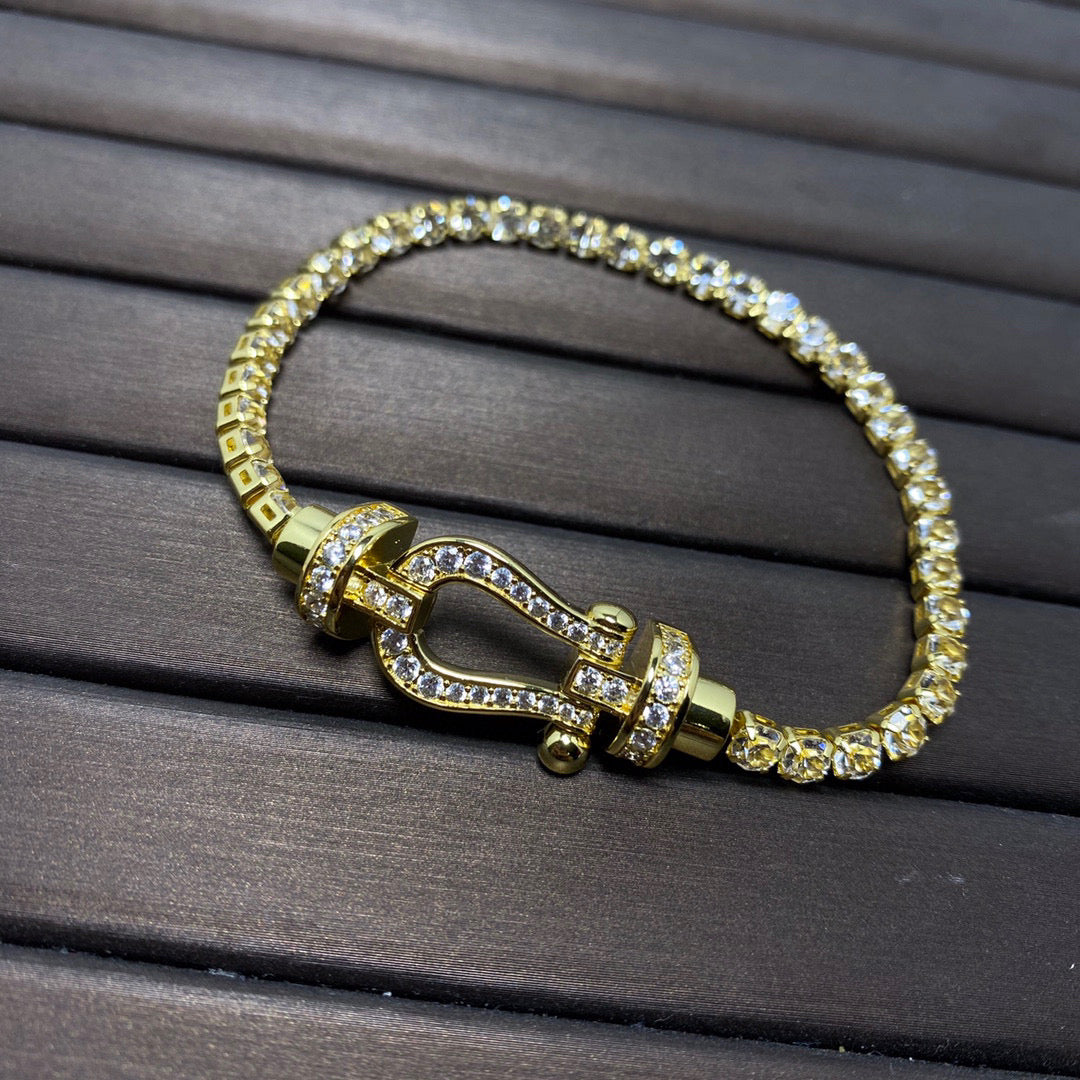 [Panda Jewelry]FORCE  LARGE HORSESHOE FULL DIAMOND TENNIS BRACELET