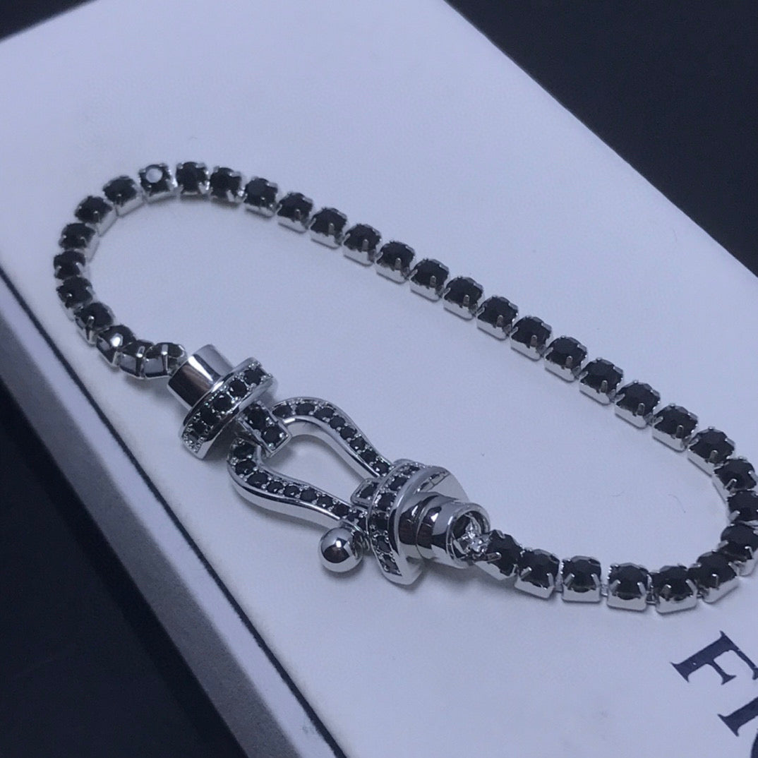 [Panda Jewelry]FORCE  LARGE HORSESHOE FULL DIAMOND TENNIS BRACELET