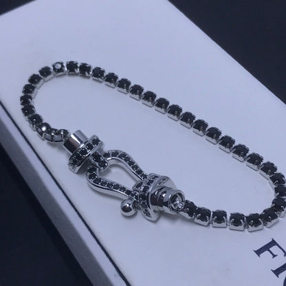[Panda Jewelry]FORCE  LARGE HORSESHOE FULL DIAMOND TENNIS BRACELET