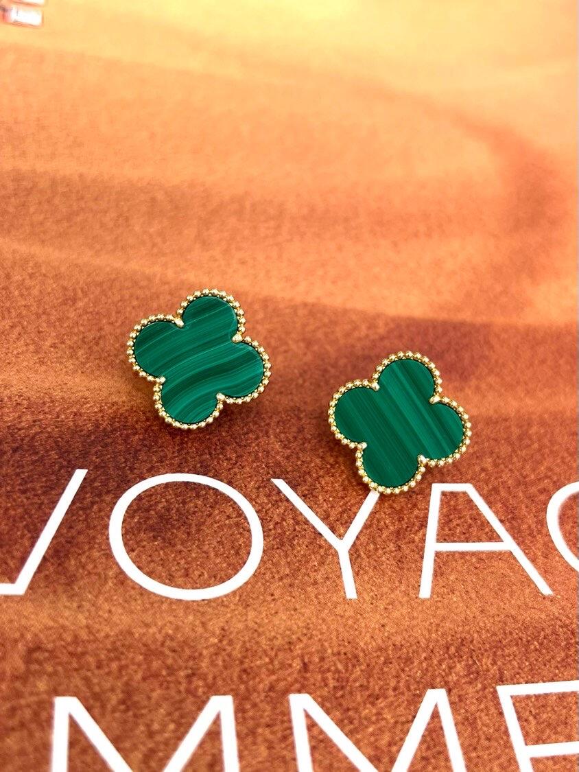 [Panda Jewelry] CLOVER LARGE (20mm) 1 MOTIFS GREENER MOP STUD EARRINGS