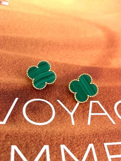 [Panda Jewelry] CLOVER LARGE (20mm) 1 MOTIFS GREENER MOP STUD EARRINGS