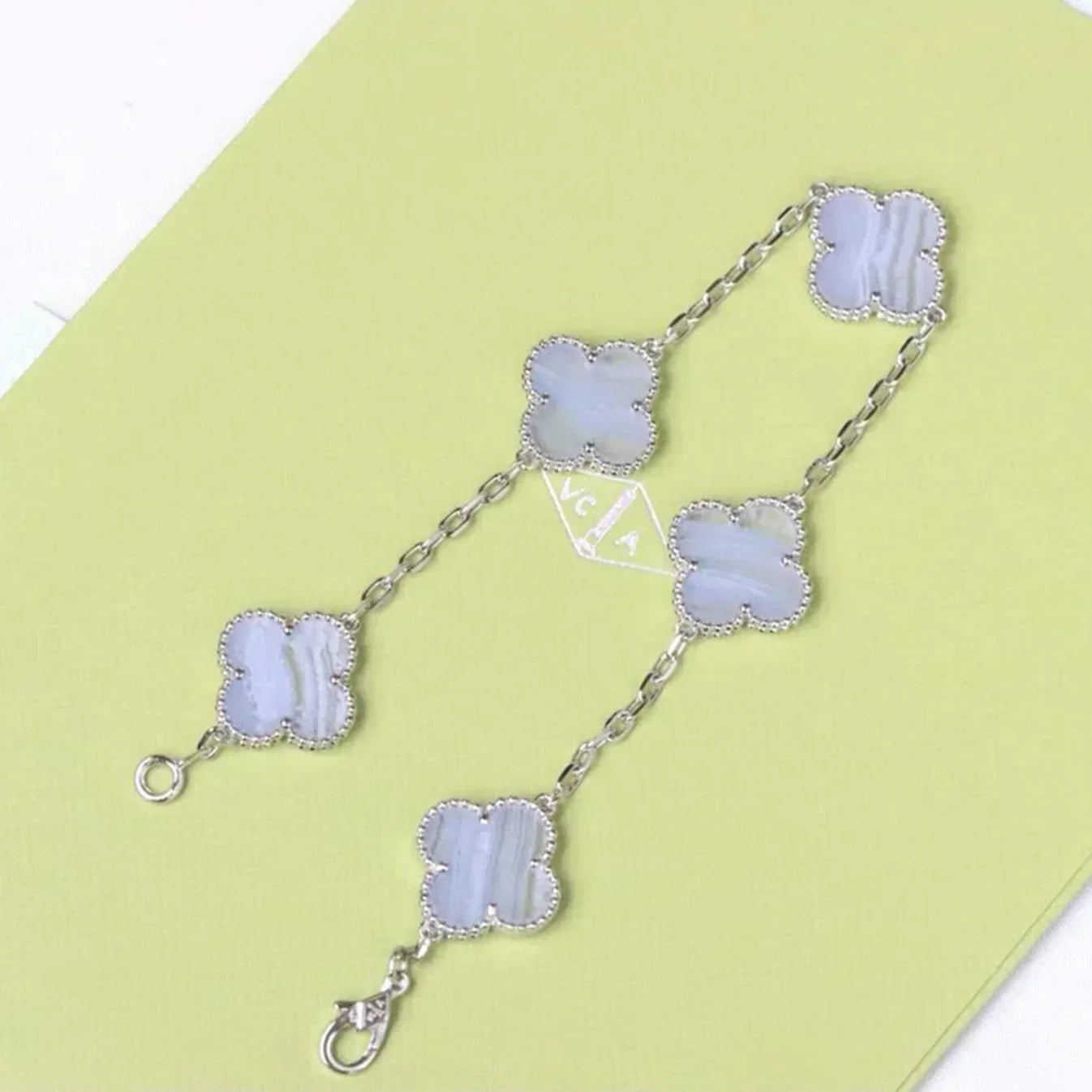 [Panda Jewelry] CLOVER 5 MOTIF PURPLE CHALCEDONY BRACELET COLLECTION