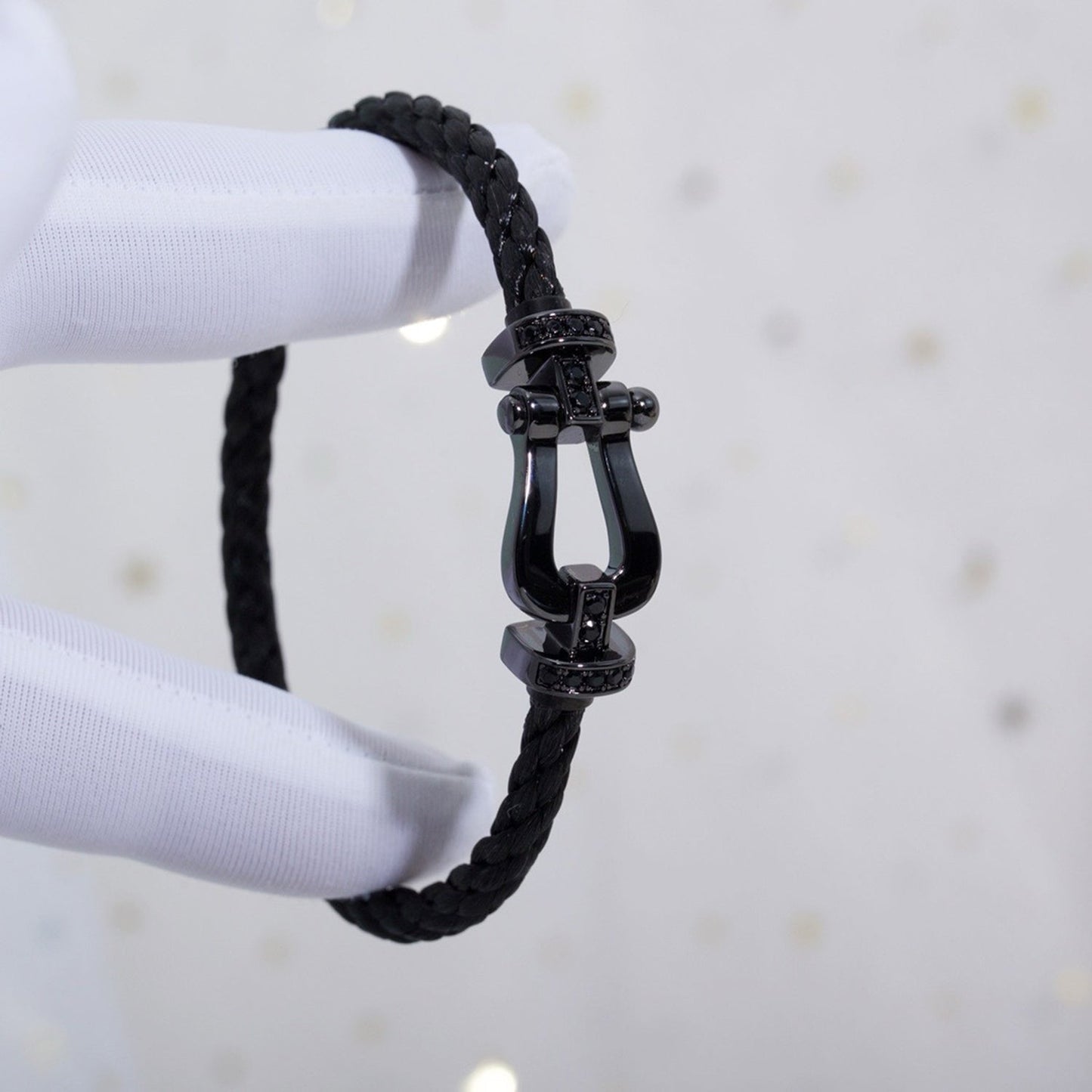 [Panda Jewelry]FORCE LARGE SERIES HORSESHOE BLACK SAMURAI BRACELET