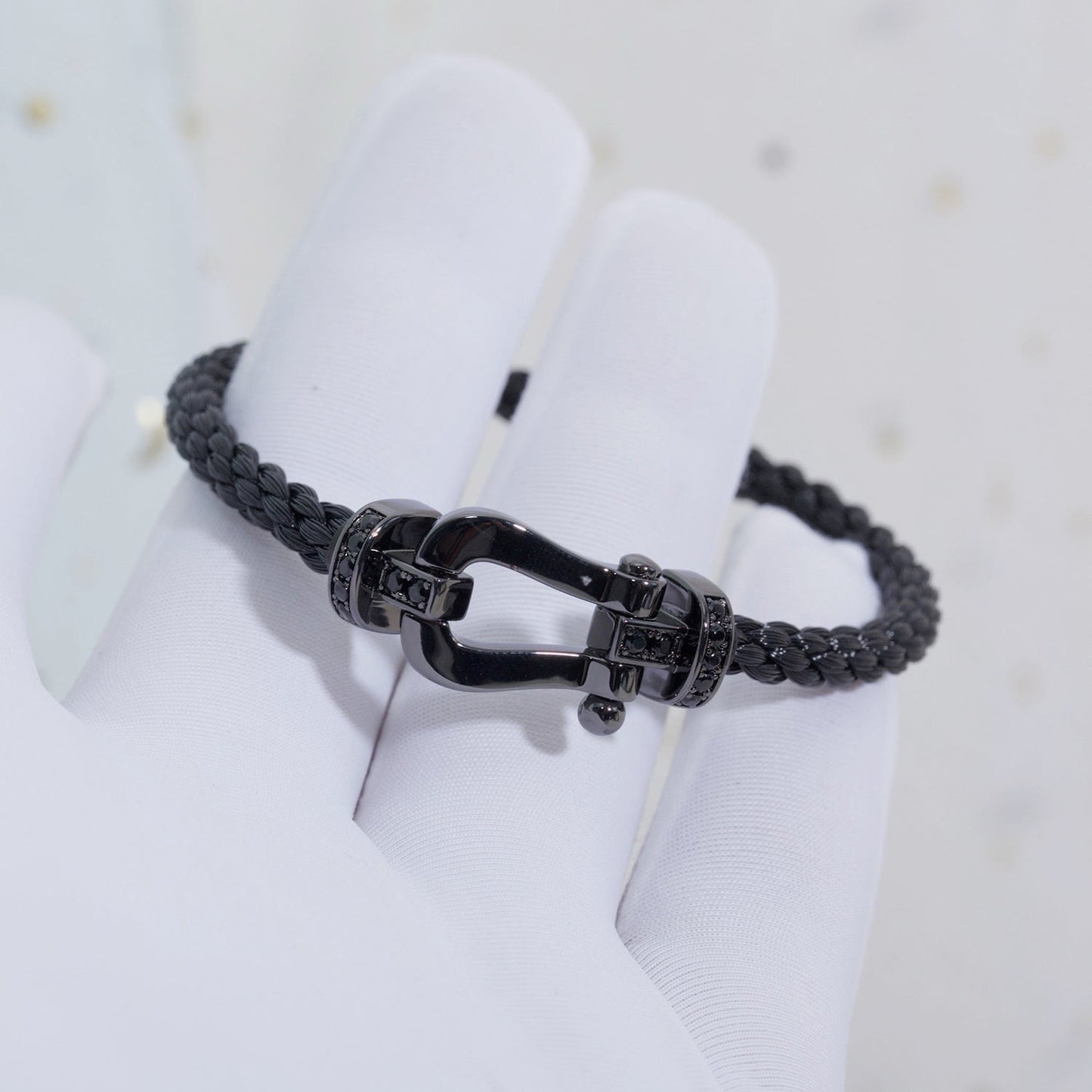 [Panda Jewelry]FORCE LARGE SERIES HORSESHOE BLACK SAMURAI BRACELET