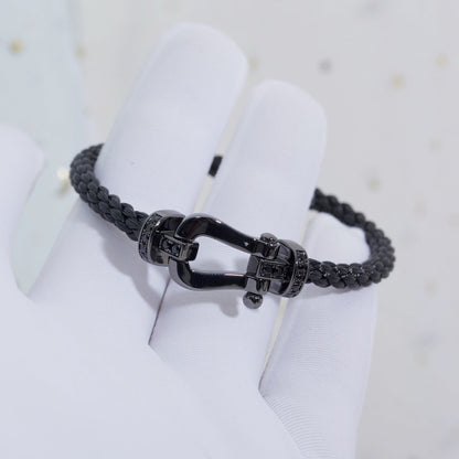 [Panda Jewelry]FORCE LARGE SERIES HORSESHOE BLACK SAMURAI BRACELET