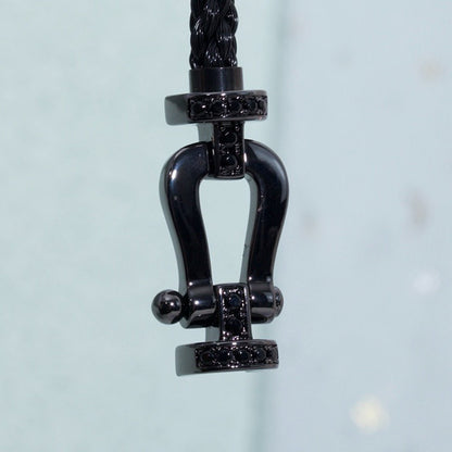 [Panda Jewelry]FORCE LARGE SERIES HORSESHOE BLACK SAMURAI BRACELET