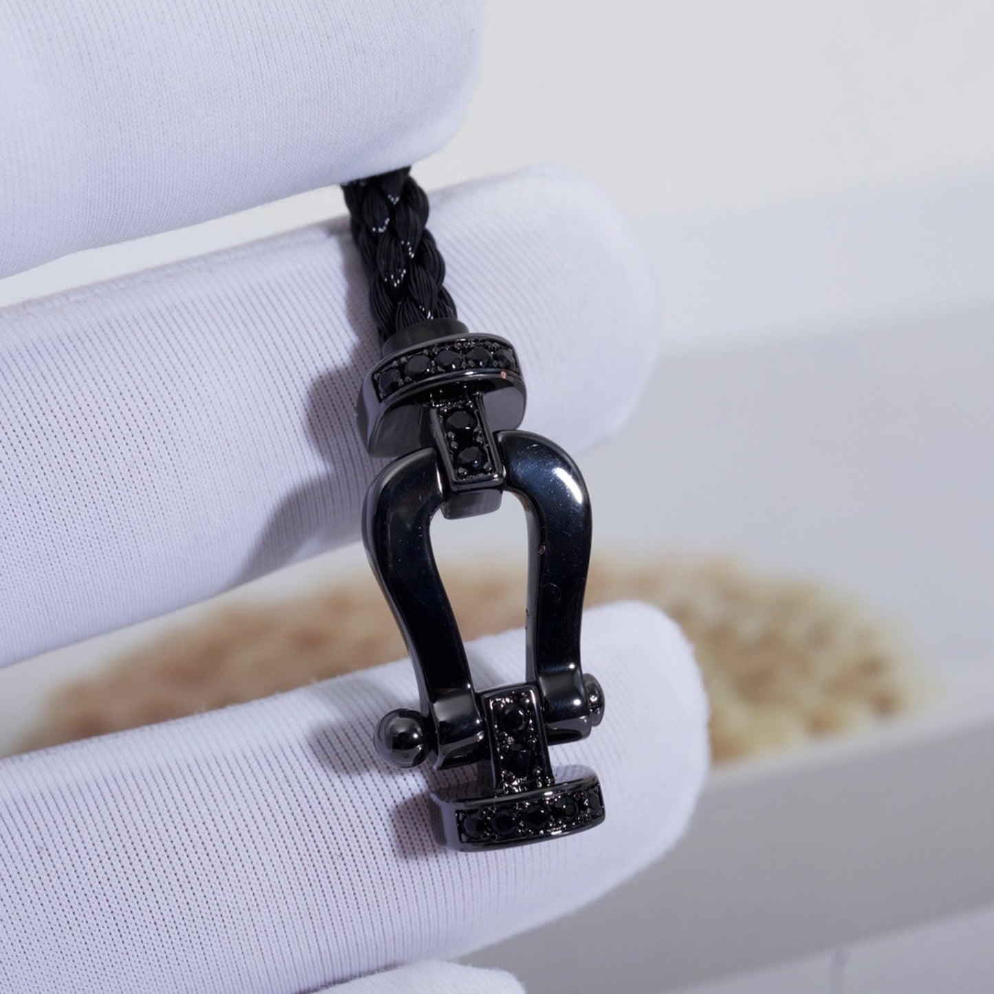 [Panda Jewelry]FORCE LARGE SERIES HORSESHOE BLACK SAMURAI BRACELET