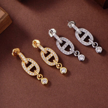 [Panda Jewelry]HM CHAINE DIAMOND EARRINGS