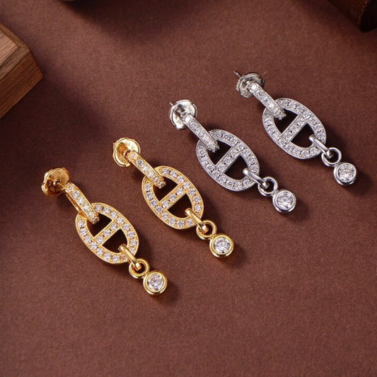 [Panda Jewelry]HM CHAINE DIAMOND EARRINGS