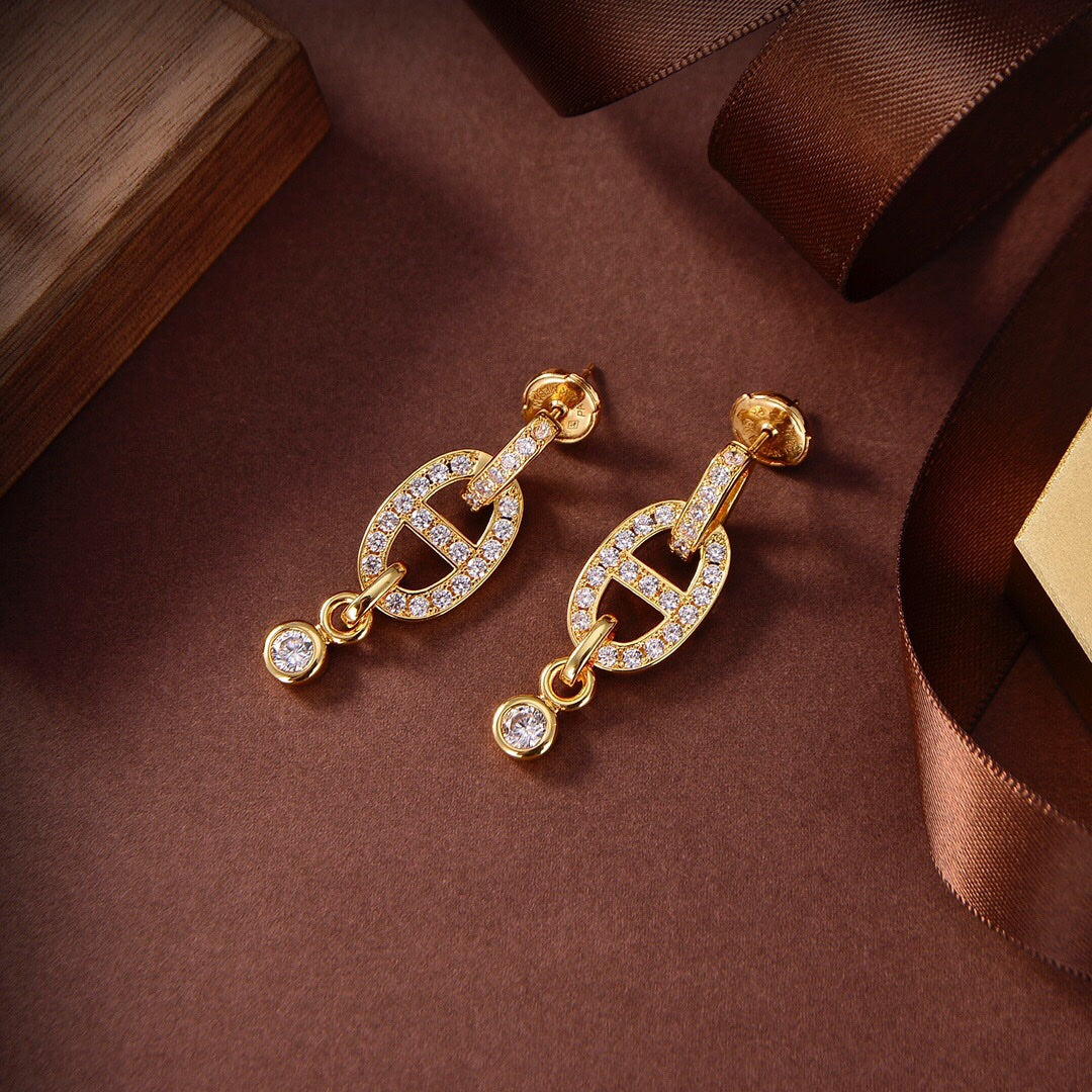 [Panda Jewelry]HM CHAINE DIAMOND EARRINGS
