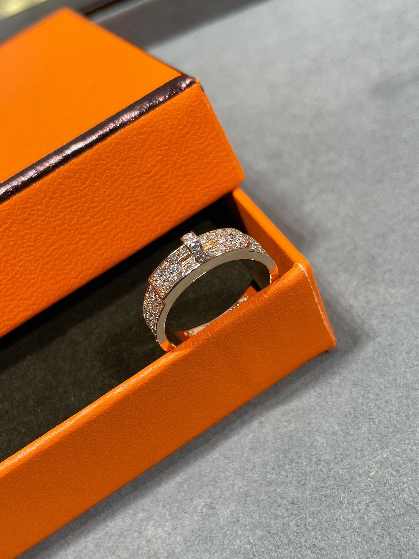 [Panda Jewelry]KELLY PINK GOLD DIAMOND RING
