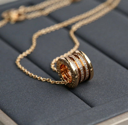 [Panda Jewelry]ZERO 1 PINK GOLD DIAMOND NECKLACE