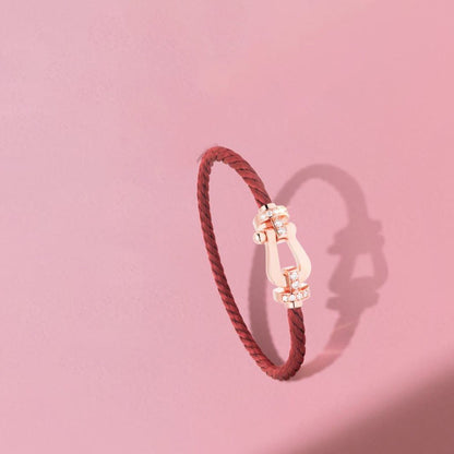 [Panda Jewelry]FORCE 10 HALF DIAMOND PINK GOLD RED CORDERI LARGE AND MEDIUM MODEL