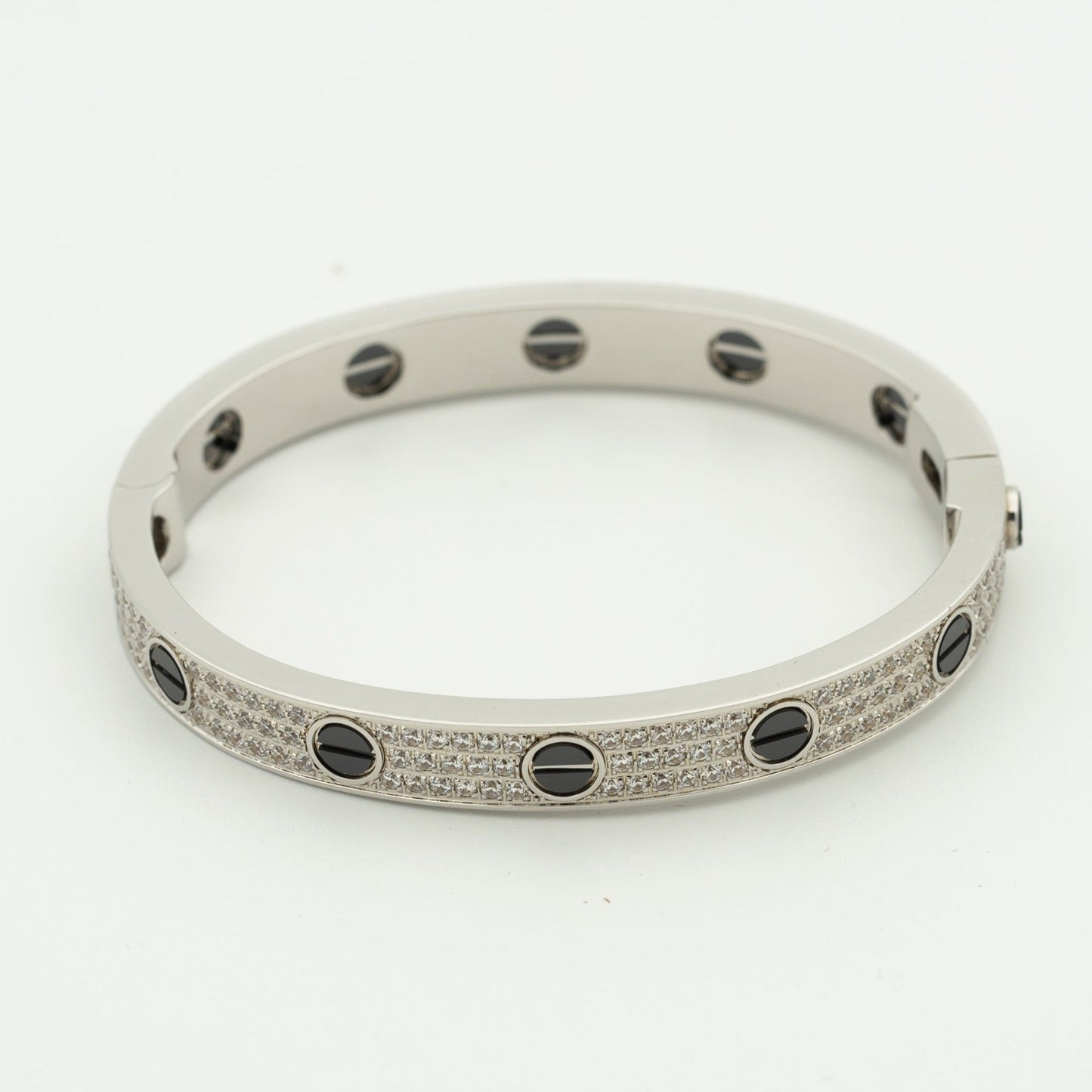 [Panda Jewelry]LOVE BRACELET 6.1MM DIAMOND-PAVED CERAMIC