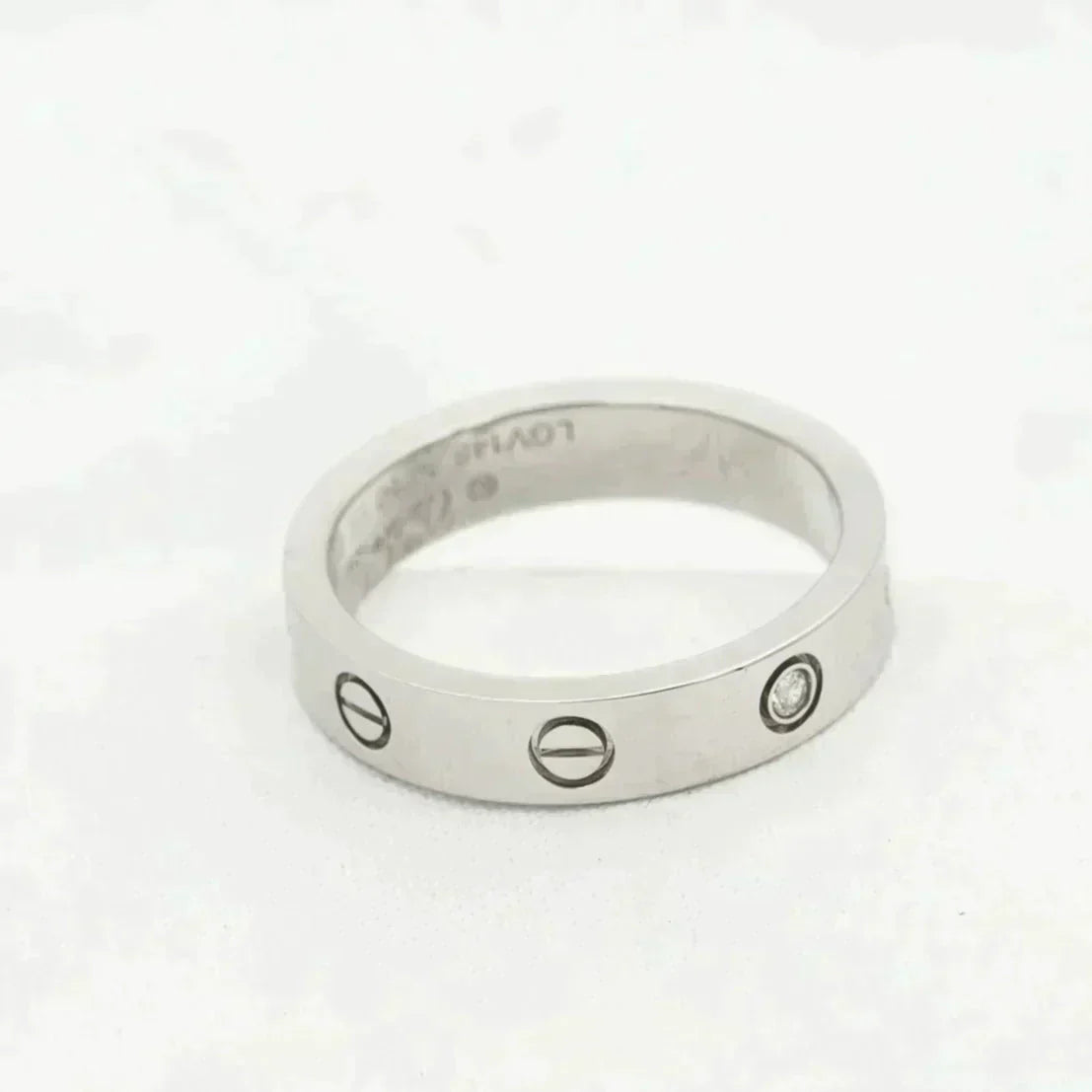 [Panda Jewelry]LOVE RING 4MM 1 DIAMOND SILVER
