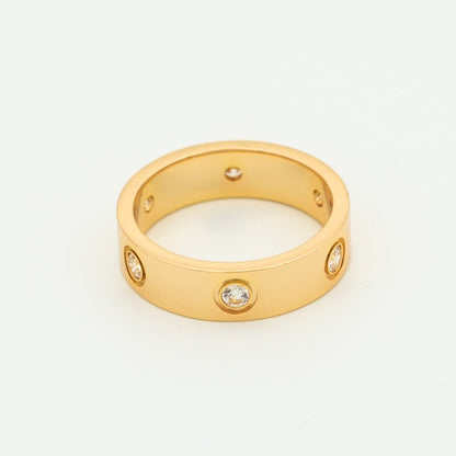 [Panda Jewelry]LOVE RING 5.5MM 6 DIAMONDS PINK GOLD