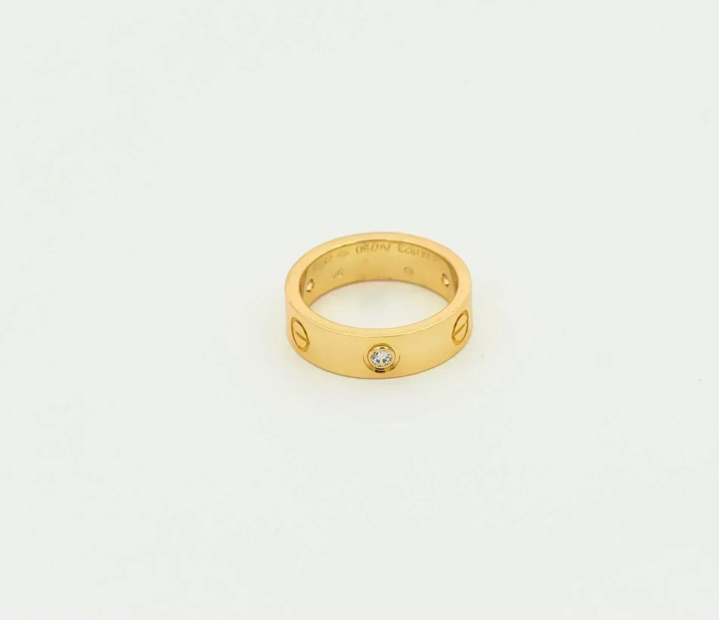 [Panda Jewelry]LOVE RING 5.5MM 3 DIAMONDS GOLD