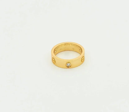 [Panda Jewelry]LOVE RING 5.5MM 3 DIAMONDS GOLD