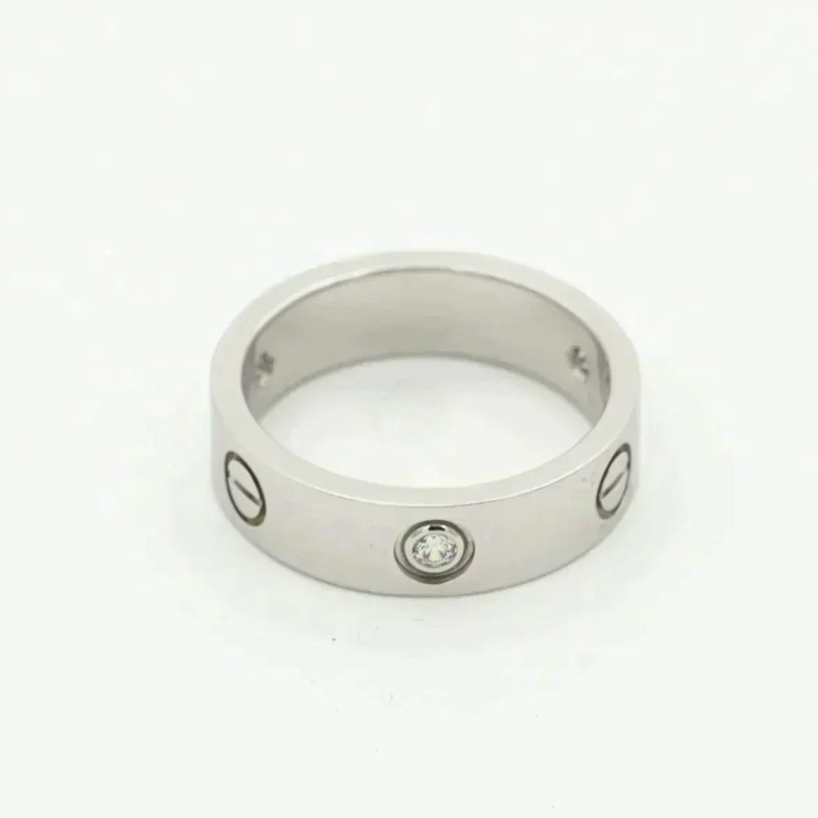[Panda Jewelry]LOVE RING 5.5MM 3 DIAMONDS SILVER
