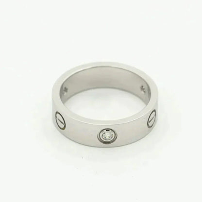 [Panda Jewelry]LOVE RING 5.5MM 3 DIAMONDS SILVER