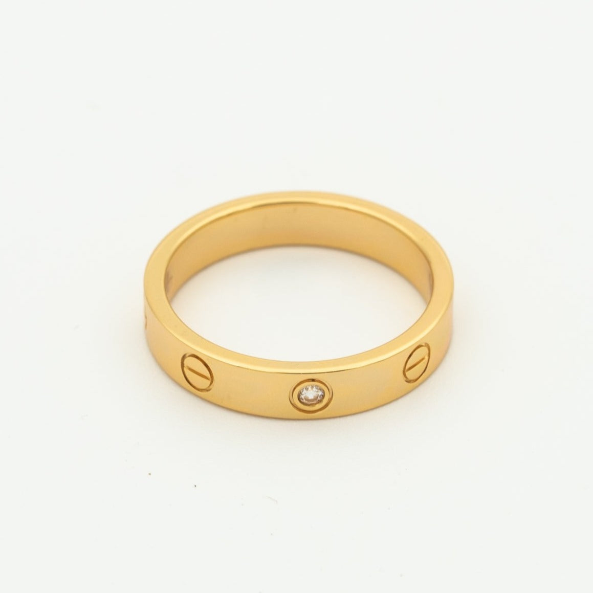 [Panda Jewelry]LOVE RING 4MM 1 DIAMOND PINK GOLD
