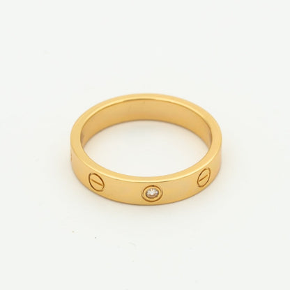 [Panda Jewelry]LOVE RING 4MM 1 DIAMOND PINK GOLD