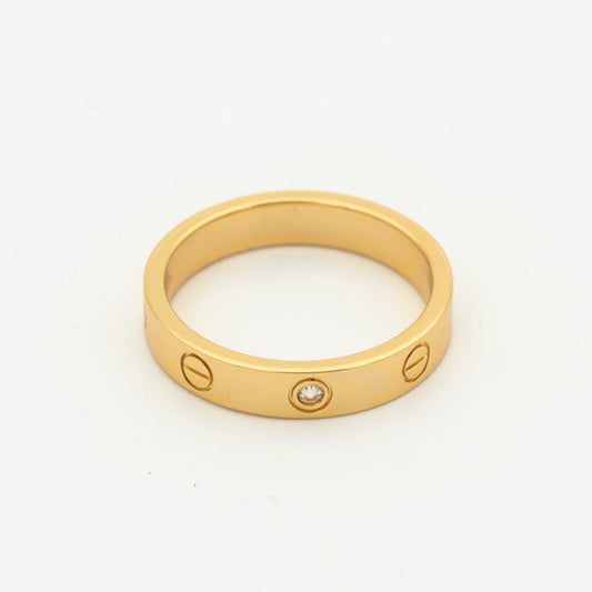 [Panda Jewelry]LOVE RING 4MM 1 DIAMOND PINK GOLD
