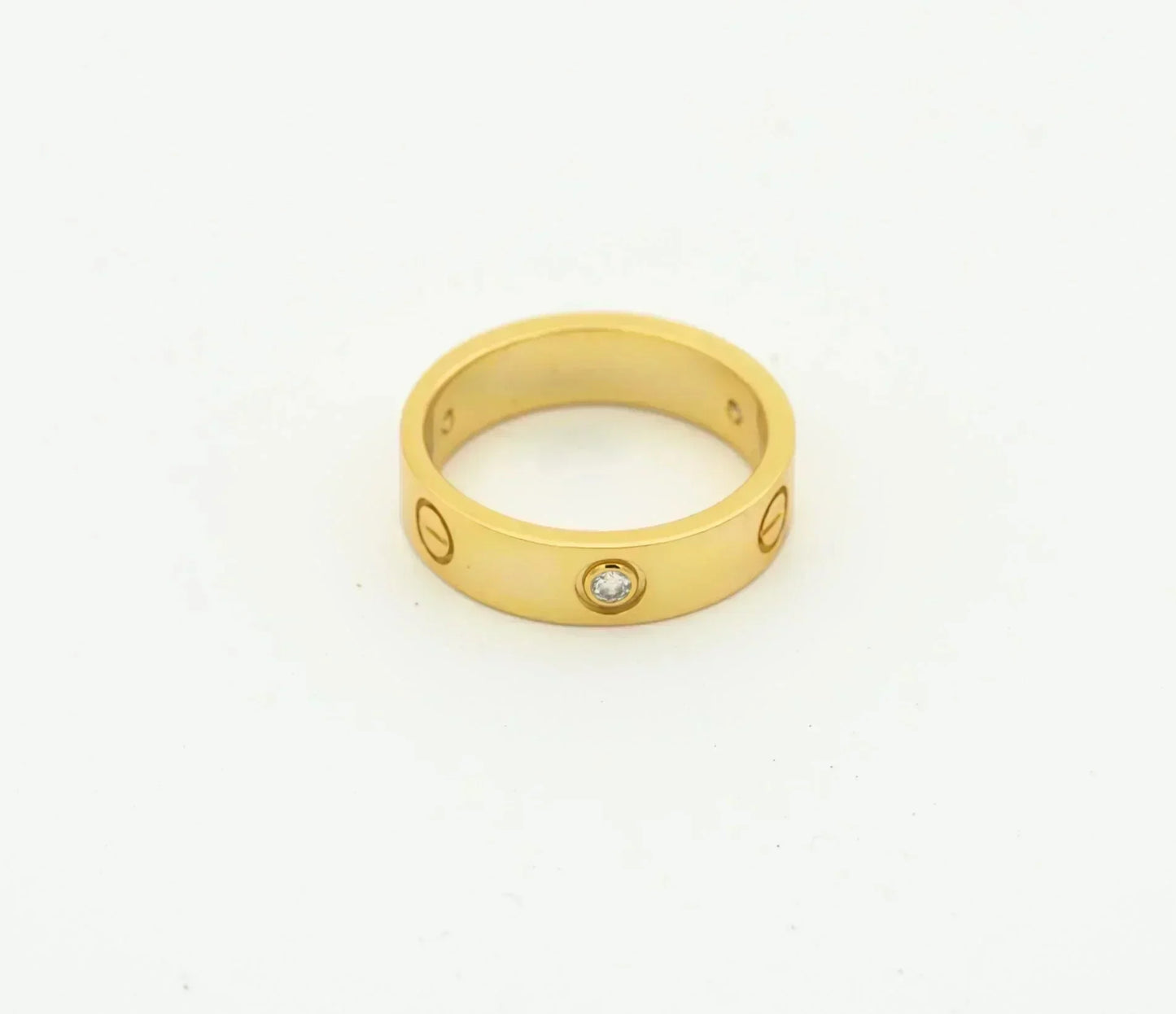 [Panda Jewelry]LOVE RING 4MM 1 DIAMOND GOLD