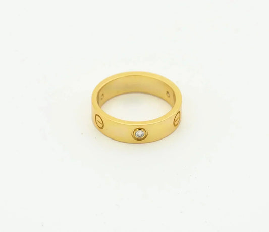 [Panda Jewelry]LOVE RING 4MM 1 DIAMOND GOLD