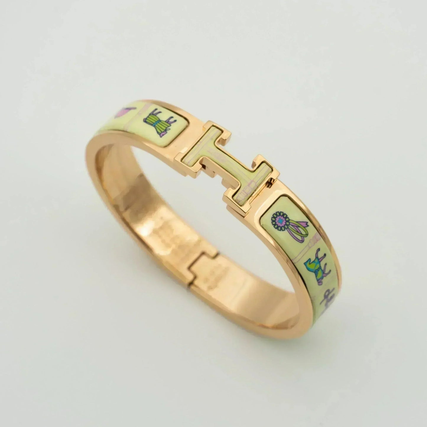 [Panda Jewelry]H PINK GOLD BRACELET CREAM CERAMIC