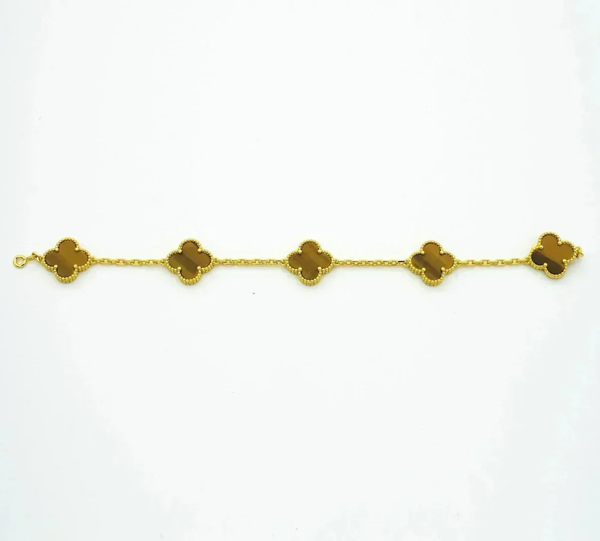 [Panda Jewelry] CLOVER 5 MOTIFS TIGER EYE BRACELET COLLECTION