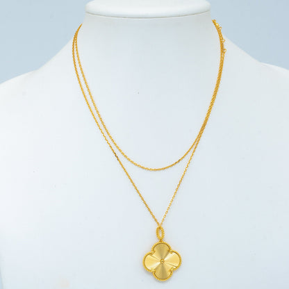 [Panda Jewelry]CLOVER 25MM PEDANT NECKLACE GOLD