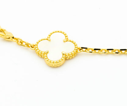 [Panda Jewelry]CLOVER BRACELET 5 MOTIFS ONYX MOP