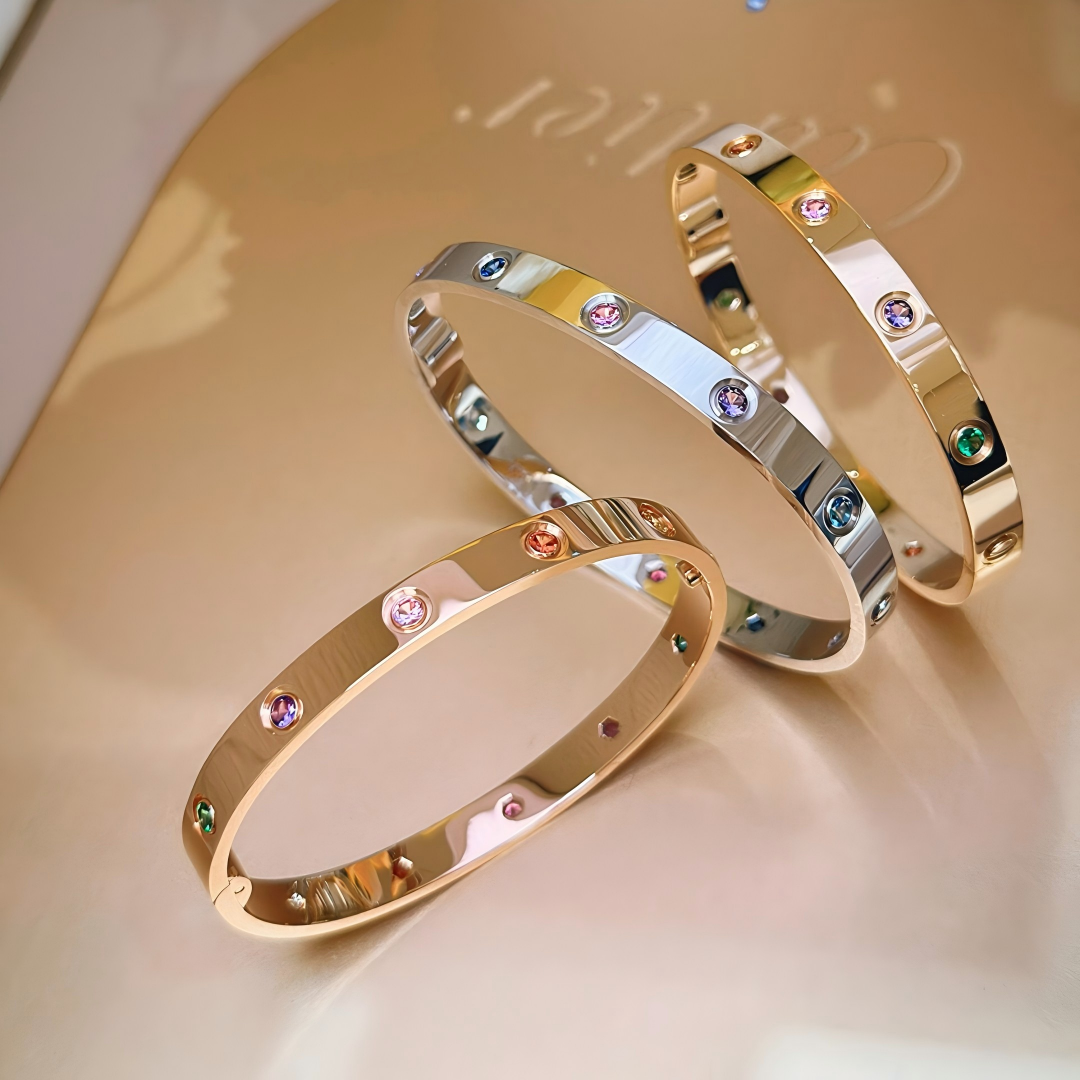 [✨Panda Jewelry💎]2026 RAINBOW LOVE BRACELET 6.1MM  10 DIAMONDS